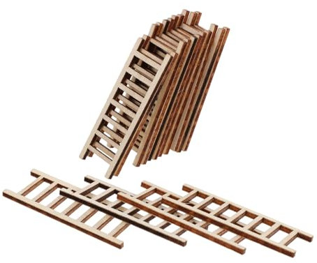 Gadpiparty 20pièces Mini-échelles Bois pour Maison De Poupée Décorations Échelle Artificielles Ornements De Jardin Miniature Échelles Décoratives Bois