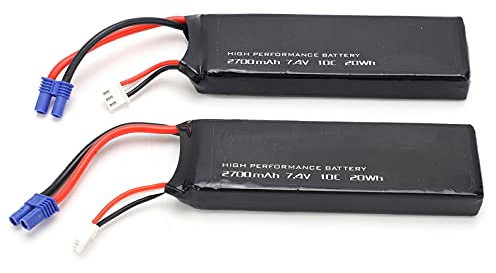 H501 7.4V 2700MAH Lipo Batería Dual Pack para Quadcopter RC - Tiempo de Trabajo Extra Largo para Drones H501