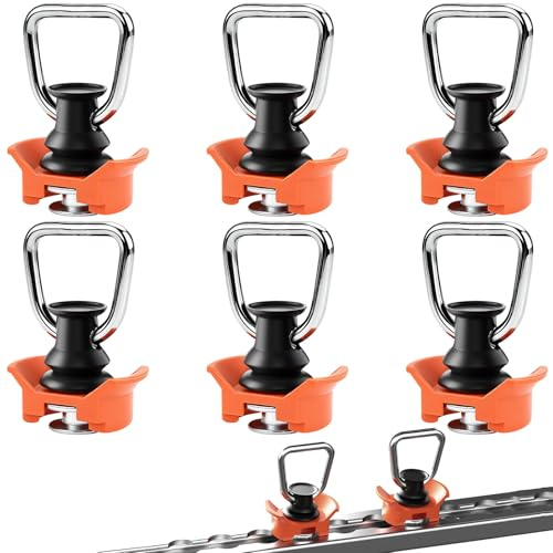 ELNLE Airlineschiene Fitting Ring 6 Stück Airline Schienen Endbeschlag Fittinge für Airlineschiene mit 50 daN/kg, Einfachendbeschlag für Zurrschienen für Sicheres Verzurren Transportieren