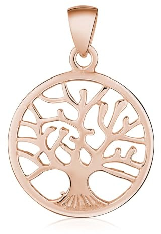 MATERIA by Matthias Rosegold Anhänger für Ketten Lebensbaum 925 Silber rose vergoldet Ø22mm, wahlweise mit Kette in 45-60cm KA-30