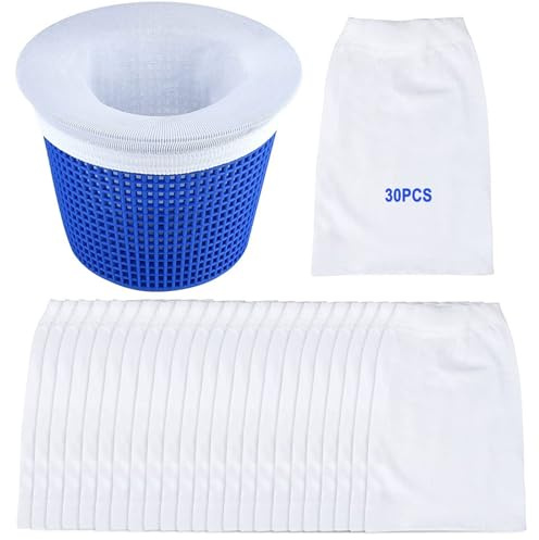 Mrracxy 30PCS Pool Skimmer Socken,Schutz Pumpe,Filteranlage,Pool Filter Saver Socken Netz,Körbe und Skimmer,Schwimmbad Skimmer Socken Entfernt Gras, Blätter Öl, Pollen, Insekten und Haare