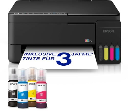 Epson EcoTank ET-2912 | Für vielbeschäftigte Haushalte | Wi-Fi | A4 | Drucken, Kopieren, Scannen | AirPrint-kompatibel | Kompakt | Enthält bis zu 3 Jahre Tinte