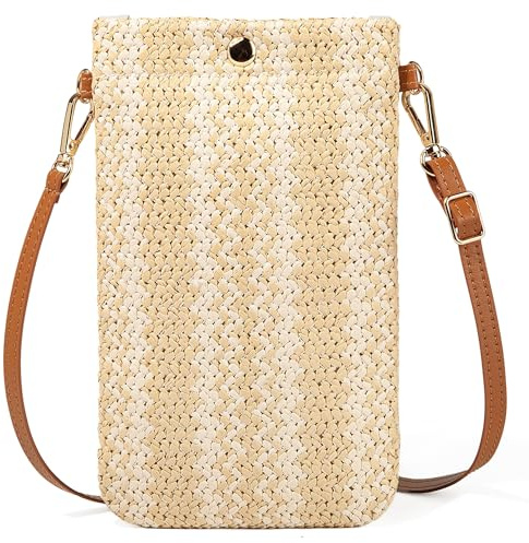 HATOFES Small Crossbody Women Cell Phone Purse Wallet Bag With Adjustable Shoulder Strap, Crossbody Shoulder Straw Bag, Coin Purse Wallet Gifts