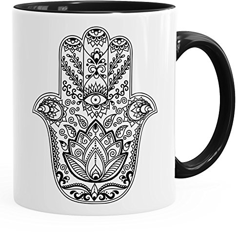 Autiga Tasse Hamsa Hand der Fatima Schwarz unisize
