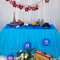 3ft / 91cm Blau Tischrock, romantische Tüll Schreibtisch Gaze, Tischdekoration, Schneeflocke Wonderland Tutu Tischdecke, für Babyparty,Hochzeit,Geburtstag,Party,Bar,Valentinstag Weihnachten