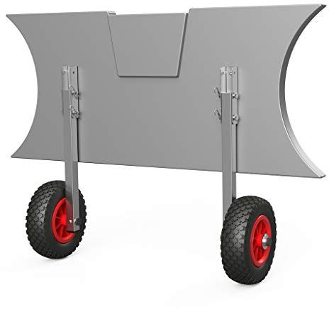 SUPROD Coppia Ruote di Poppa Ruote di Lancio per gommoni di Trasporto Pieghevole Acciaio Inox ET200, Nero/Rosso