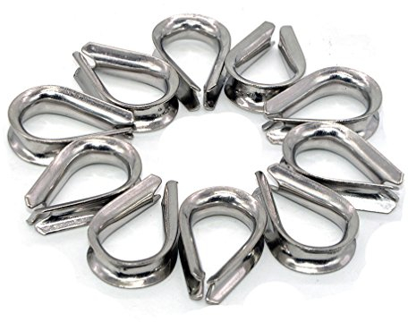 EMcollection Filo 4mm Fune ditales per 5mm Filo Marino in Acciaio Inox Confezione da 10