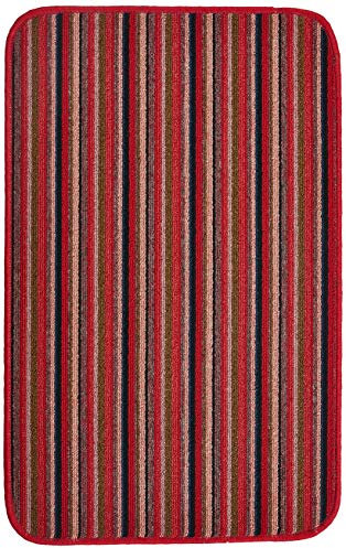 Dandy by William Armes, Ios Stripe Indoor Washable Rug, Red, 80 x 50