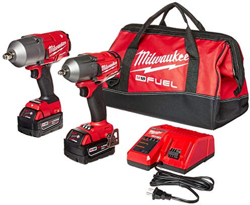 Milwaukee M18 Kit de 2 llaves de impacto de 1/2 pulgada y llave de impacto de 3/8 pulgadas