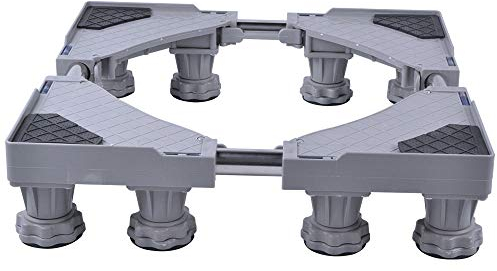 SMONTER - Soporte móvil universal ajustable para secadora, lavadora y refrigerador, 8 pies, gris