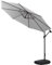 The Fellie Garden Parasol with 60L Water Sand Filled Base, Cantilever Umbrella with Crank Handle for Outdoor Sun Shade Patio Banana Umbrella, 3M-Light Grey