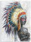 ATELIYISHU Leinwand-Kunst, indische Frau, Indianerin, Häuptlingsmalerei, Drucke, Kunstwerk, bunt, gefiederter Kopfschmuck, 30,5 x 40,6 cm
