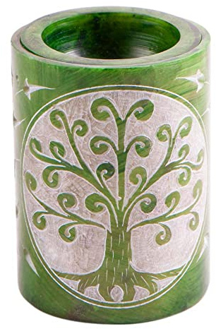 Berk Aromalampe Zylinder Yggdrasil, grün, Speckstein
