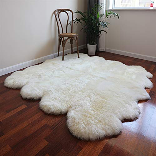 Altlue Lammfell Teppich Schaffell Echt Groß Fellteppich Flauschiger Fell Teppiche Lammfell Echt Groß Für Wohnzimmer Schlafzimmer (Size : 8p(185 * 200cm))
