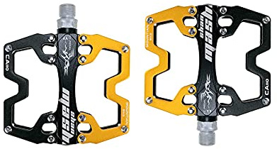 shanmashi Mountain Bike MTB Pedali Paralleli Bicicletta Strada Pedale 9/16 Pollici Ultra-Leggero Piatto Lega di Alluminio Cuscinetto Sigillato con Anti-Skid 1 Coppia