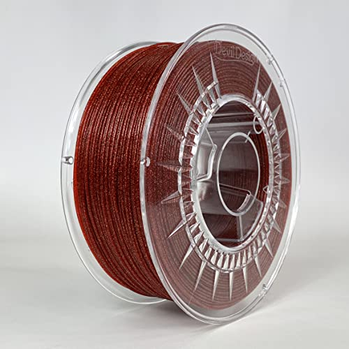 Devil Design | Filament | PLA Galaxy red - rot galaktisch | 1.75 | 1kG | für Anfänger und Fortgeschrittene | Top Haftung | wenig Stringing | leicht zu drucken | verzugsarm und geruchslos