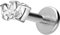 PIERCINGLINE Titan Labret mit Gewinde 3 Kristalltropfen Piercing Lippe Nase Ohr Helix Silberfarben 1,2 x 5 mm