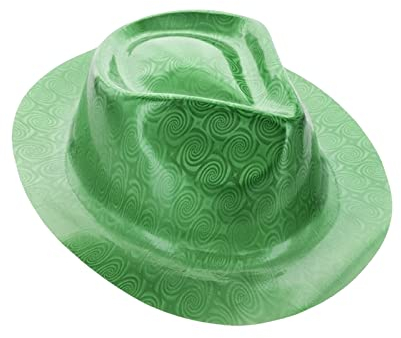 Alsino - Glitzer Plastik Trilby Herren Accessoire Sänger Hut Filzhut Mütze Elegant JGA - Erwachsene Damen und Herren 22 cm x 19 cm (grün)