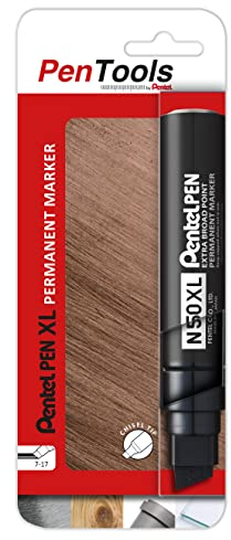Pentel Pentools N50XL Permanent Marker, Extra Wide Chisel Tip, 17mm Tip, Black ink (Pack of 1)