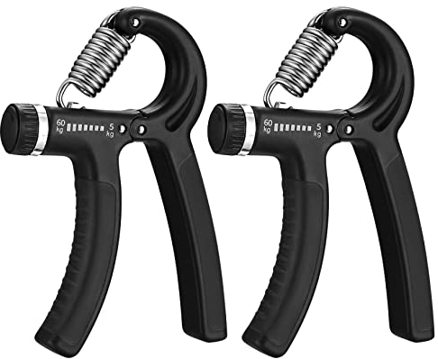 2 Pezzi Attrezzo per Allenare Mani, Hand Gripper, Manopole Mani, Pinza Mano Regolabile 5-60 kg, Allenamento Mani e Avambracci Attrezzi per Allenare Forza