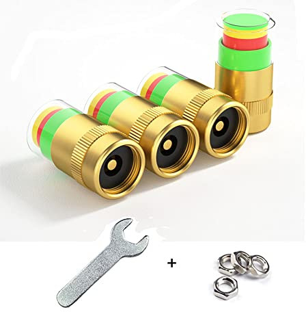 Senvenelec 9 Pcs neu aufgerüsteter Vollkupfer-Kupferkern-Reifen Monitor Reifendruckventil Reifendrucksensor, um schnell zu erkennen ob der Reifendruck normal ist. Ausgestattet mit Diebstahlsicherung.