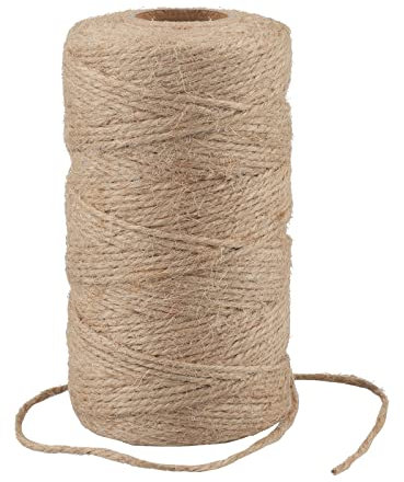 G2PLUS 100M Braun Juteschnur, 2MM Jute Schnur für Garten, 3-Lagig Bastelschnur für Basteln, Jute Dekokordel für DIY Kunstgewerbe Gartenarbeit