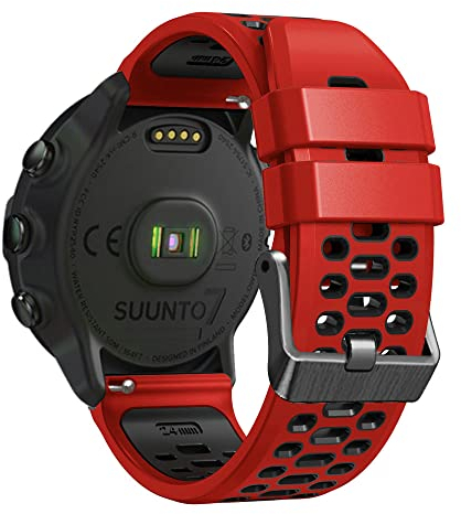 Feysentoe Armband Kompatibel für Suunto 9/für Suunto 7/für Suunto 9 Baro/für Suunto D5/für Suunto Spartan Sport Wrist HR Estrazarmband Uhrenarmband.(rot schwarz)