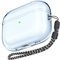 AhaStyle Custodia trasparente Airpods Pro 2 (USB-C/cavo Lightning) [Anti-ingiallimento] con cinturino da polso progettata per Apple AirPods Pro 2° Gen 2023/2022 Custodia di ricarica (blu)