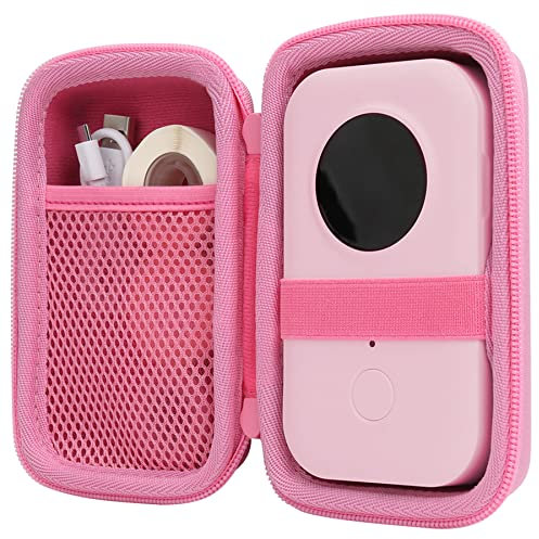 Aenllosi Hart Tasche Hülle für Phomemo D30/Phomemo D35/COLORWING D30/Memoking D30 Bluetooth Label Printer Label Maker (nur Tasche) (Rosa)
