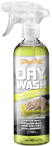 ShinyChiefs DRY WASH - WATERLESS WASH & WAX - 2in1 Auto Lackreiniger und Autowachs - Reinigungsstarkes Auto Reinigungsmittel & Sprühwachs, entfernt Verschmutzungen ohne Wasser, leichter Duft, 500ml