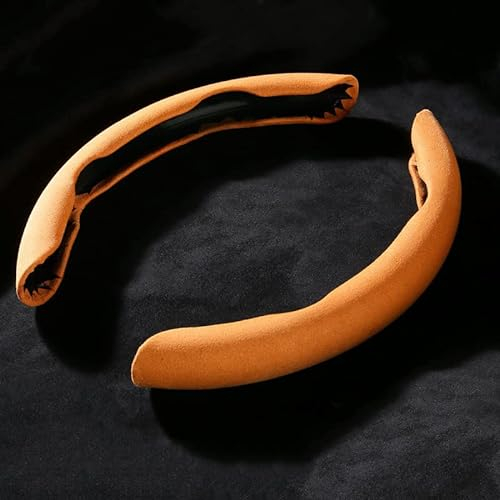 2 Stück Auto Lenkradbezug für Opel Adam Karl Corsa Tigra Chevette Astra Olympia, Wildleder Anti Rutsch Auto Lenkradhülle Lenkradabdeckung Halb segmentierter Lenkradschutz,D Orange
