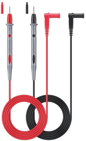 ALLmeter 1000V 20A 1M 2Puntali Tester per Multimetro Elettronico Universali, Tester Sonde per Cavo Per Penna Clip, in PVC Flessibile l'impugnatura Antiscivolo, con Fascette per Cavi