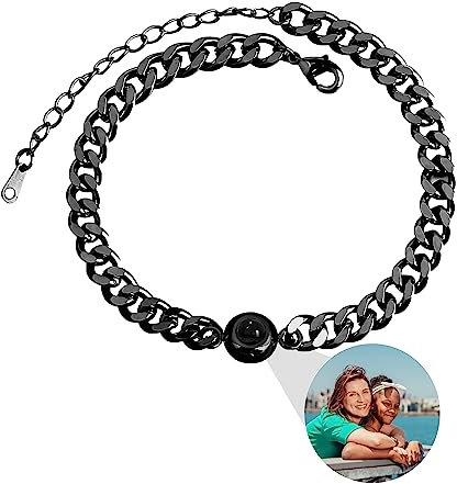 Bracciale Foto Personalizzato per Uomini e Coppie - Catena Cubana Con Immagini all'Interno