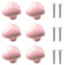 Xinlie Pack of 6 Ceramic Knob Furniture Knobs Drawer Handle Heart Shape Handles with Screws Handles Knob Pink for Drawers Cupboards Doors Kitchen Furniture with Screws