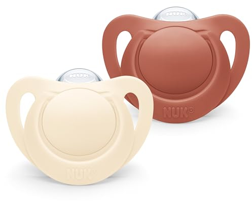 NUK for Nature Babyschnuller | aus nachhaltigem Silikon | kiefergerechte Form | 18-36 Monate | 2 Stück | BPA-frei | terrakottarot