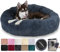 Hundebett für Mittelgroße & Kleine Hunde - Waschbares & Abnehmbares Rund Hundekissen, Hundematte mit Reißverschluss, Rutschfester Unterseite (M:70cm, Dunkelgrau)