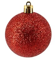 Kunststoff Weihnachtskugel rot 1 Set - 34 Stück Ø 6cm Deko Kugel Christbaumschmuck Mix Glitzer Matt Gemustert Glänzend