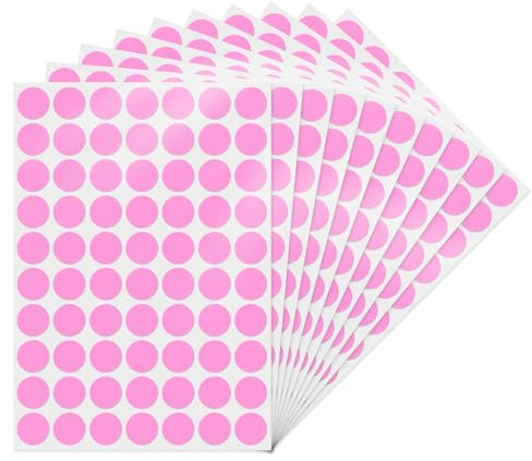 YIKIADA Rosa Runde 19 mm Punktaufkleber Selbstklebende Markierungspunkte Wasserdicht Klebepunkte Aufkleber Kleine Farbkodierung Etiketten 700 Stück
