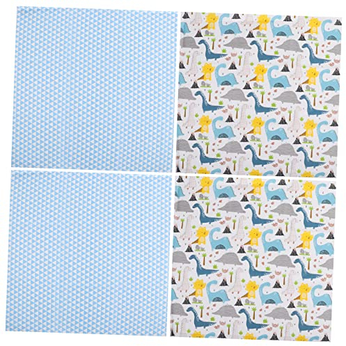STOBOK 4 Stück Patchwork-Gruppe Baumwolle Bastel-Baumwollstoff-quadrate Baumwollstoffbündel Baumwollfabrik Baumwollstoffe Selber Machen Stoffquadrate Zum Nähen Kind Bettwäsche Karikatur