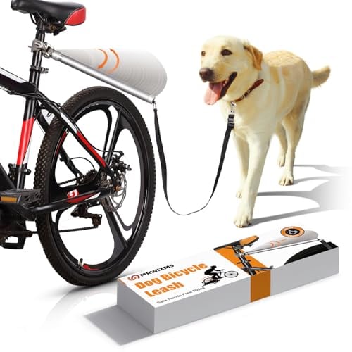 Guinzaglio Mani Bici Libere Per Cani- Bici Per Cani Al Guinzaglio Può Essere Ruotato Di 180°, Forte Assorbimento Degli Urti | Regolabile | Rimovibile/Allenamento Jogging/Ciclismo