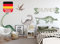 Osomhome Personalisierte Wandtattoo Name Mädchen & Junge: Dino (300x150cm) | Dinosaurier Wandtattoo Kinderzimmer Mädchen & Junge | Wandsticker, Wall Stickers - Dino Deco Kinderzimmer Babyzimmer os3203