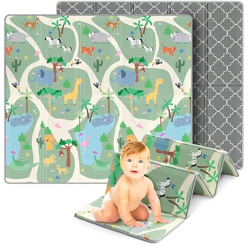 MAPALOU Krabbelmatte Spielmatte für Baby & Kinder Faltbar & Schadstofffrei 180 x 200cm | Kinderzimmer Spielteppich Play Mat Babymatte Bodenmatte | Tragbar & Wasserdicht für Innen & Outdoor