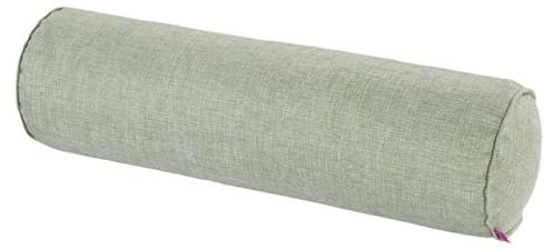 Rundhalskissen, Leinen, Nackenrolle, langes Lendenkissen, Armstützkissen, Nackenschmerzlinderung, Zylinder-Kissen mit abnehmbarem Bezug für Schlafen/Stuhl/Auto/Sofa, Grasgrün, 15 x 60 cm