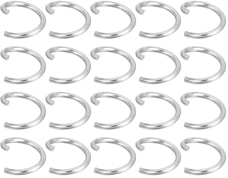 QUARKZMAN 100 Stück Biegeringe Edelstahl, 10 mm Spaltringe Metall 1,2 mm Dicke Offene Ringe Schmuck Reparatur Kettenringe Sprungringe für Schmuckherstellung Armbänder Halsketten Handwerk