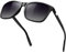 KANASTAL Größe Sonnenbrille Herren und Damen Retro Polarisiert Sonnenbrille UV400 Schutz für Reise Wandern Angeln Alltag, Glänzend Schwarz Rahmen Schwarz Gläser