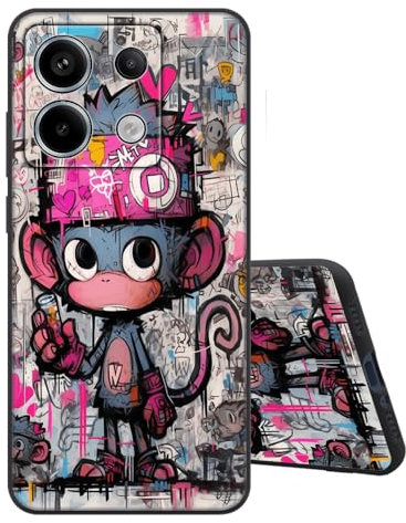 Sinyunron Coque Compatible avec Redmi Note 13 Pro 5G Housse en Silicone Souple avec Dessin Esthétique Motif, Antichoc Anti-Rayures Flexible TPU Étui de Protection,Le Singe