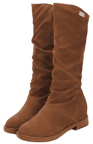 Generico Stivali Alti Donna con Tacco Western Texani Stivaletti Equitazione Camperos Texani Donna Stivaletto Cerniera Anfibi Donna Scarponcini a Punta a Metà Polpaccio Boots