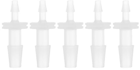 HEROFFIX 5 Stück Aquarium Kunststoff Schlauchstutzen 1/8 bis 1/4 Schlauch ID Verbinder Klarer Kunststoff