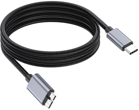 Danfetsoy Cavo da micro B a USB C, da micro B maschio a tipo C maschio, cavo per disco rigido esterno per controller DJ, fotocamera, alloggiamento per disco rigido, stampante, scanner, tablet, ecc