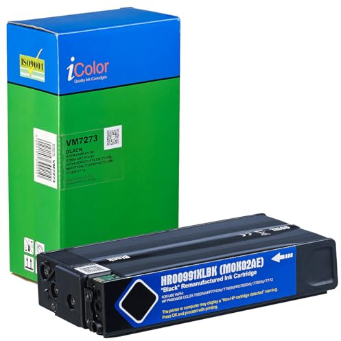 iColor Patronen Alternativen,: Tintenpatrone für HP (ersetzt HP 991X), Black (Drucker kompatible Patrone, Pagewide Managed P 77740 Hn,)